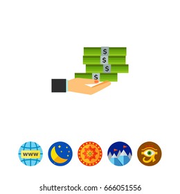 Hand Holding Stack of Money Icon