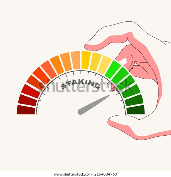 Hand Holding Staking Indicator Color Levels 库存矢量图(免版税)2164004763 ...