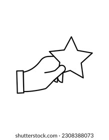 icono de estrella de mano, icono de mejor línea vector.