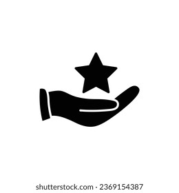 hand holding star icon vector best sign