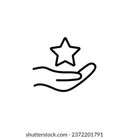 hand holding star icon vector best sign