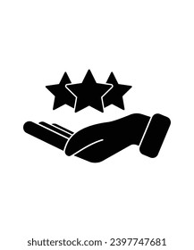 icono de estrella de mano, mejor icono plano del vector.