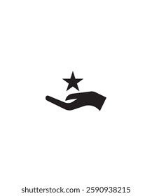 hand holding star icon, vector best flat icon.