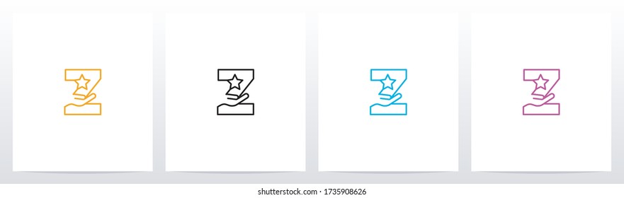 Hand Holding Star On Letter Logo Design Z