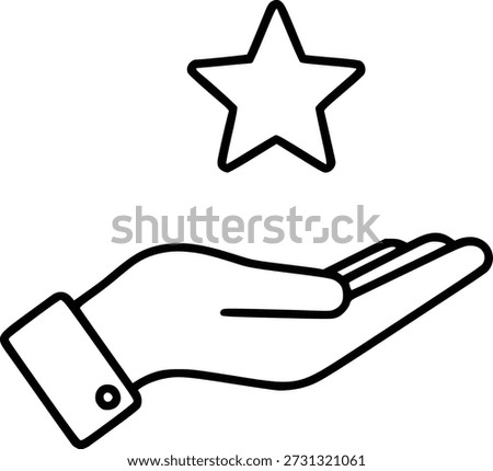 Hand Holding Star Symbolizing Hope and Aspiration in Minimalist Style