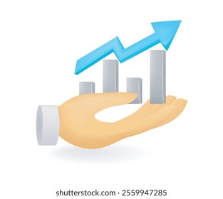 Hand holding statistics data concept