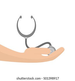 hand holding stethoscope image 
