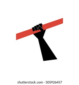 hand holding a stick concept. isolated hand. vector illustration. eps 10