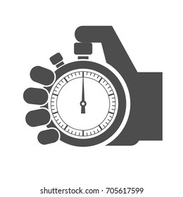 Hand holding stopwatch icon