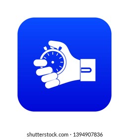 Hand holding stopwatch icon digital blue for any design isolated on white vector illustration - Powered by Shutterstock - Get 15% off with code: PIKWIZARD15