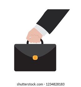 Hand holding a suitcase icon. Vector illustration design