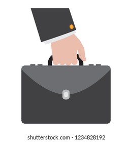 Hand holding a suitcase icon. Vector illustration design
