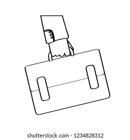 Hand holding a suitcase icon. Vector illustration design