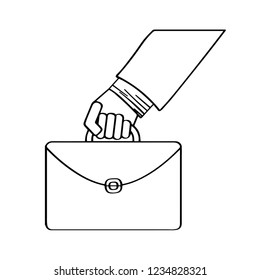 Hand holding a suitcase icon. Vector illustration design