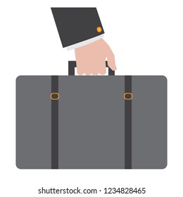 Hand holding a suitcase icon. Vector illustration design