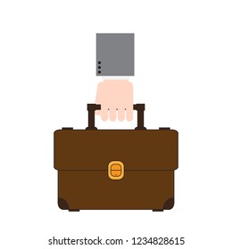 Hand holding a suitcase icon. Vector illustration design