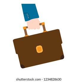 Hand holding a suitcase icon. Vector illustration design