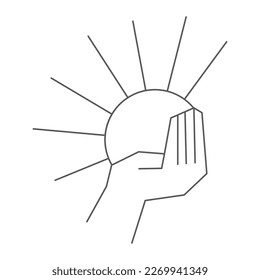  hand holding sun enlightenment and education symbol