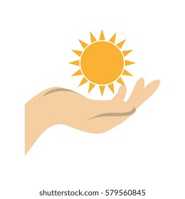 hand holding a sun shape