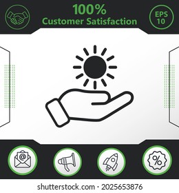Elementos gráficos del icono del vector del sol de mano para su trabajo - Diseño moderno