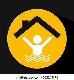 hand holding swimmer design, vector illustration eps 10