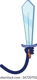 Mano que sostiene la espada para el ataque