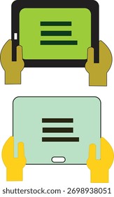 Hand Holding Tab Icon Set |  Vector Illustration Logo | Tab Icons Isolated Collection