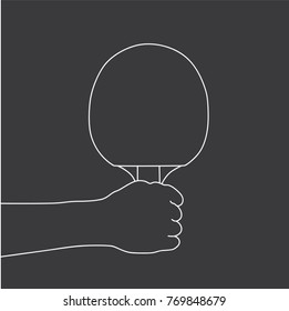 Hand holding a table tennis bat, vector illustration design. Hands collection.