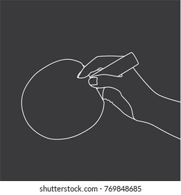 Hand holding a table tennis bat, vector illustration design. Hands collection.