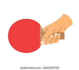 hand holding table tennis racket- vector illustration