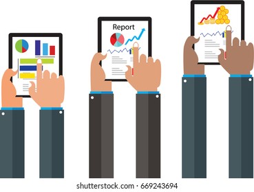 hand holding Tablet