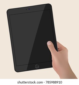 Hand Holding Tablet Device