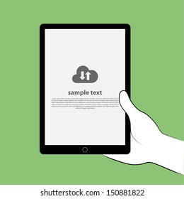 Hand Holding a Tablet Illustration