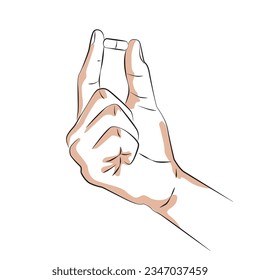 hand holding tablet medicine - vector Illustration