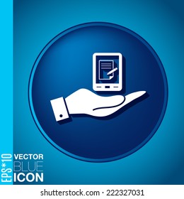 hand holding a tablet pad with sheet of paper.