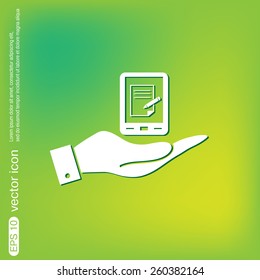 hand holding a tablet pad with sheet of paper.