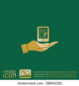 hand holding a tablet pad with sheet of paper.