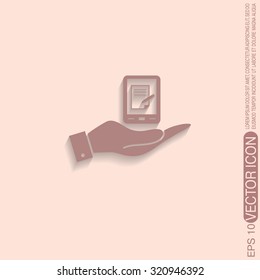 hand holding a tablet pad with sheet of paper.