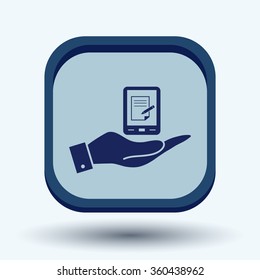 hand holding a tablet pad with sheet of paper.