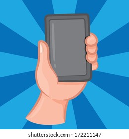hand holding tablet pc