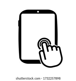 hand holding tablet pc icon
