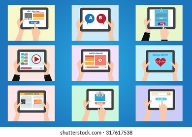 Hand Holding a Tablet Set - Powered by Shutterstock - Get 15% off with code: PIKWIZARD15
