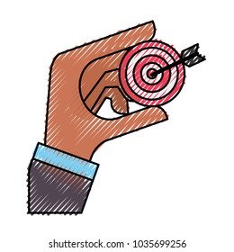 hand holding a target icon