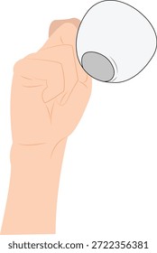 Mano que sostiene el icono de la taza de café del té
