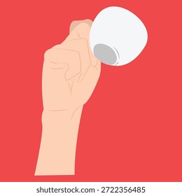 Mano que sostiene el icono de la taza de café del té