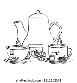 hand holding tea cup with dish