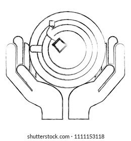 hand holding tea cup teabag with dish