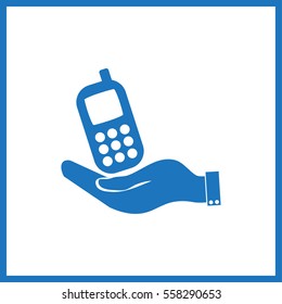 hand holding with the telephone