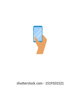 hand holding the telephone is currently using cellphone
