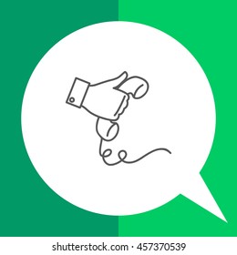Hand holding telephone receiver